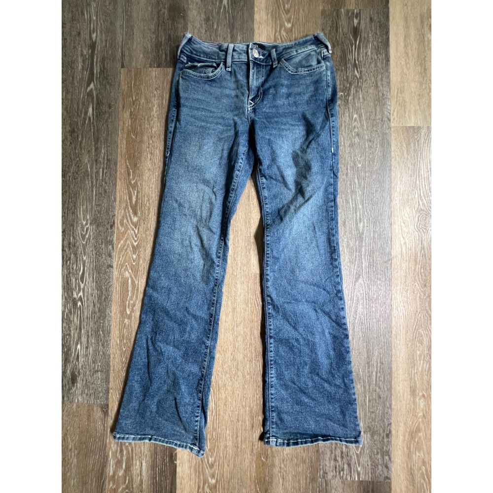True Religion‎ Becca Bootcut Jeans Womens 28 Blue Mid Rise Horseshoe Pockets